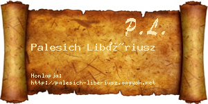 Palesich Libériusz névjegykártya